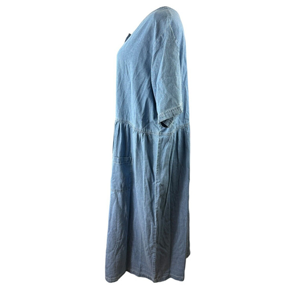 NWT Mainstreet Blues Denim Jean Dress Button Front Full Length Plus Size 28W - Picture 5 of 10